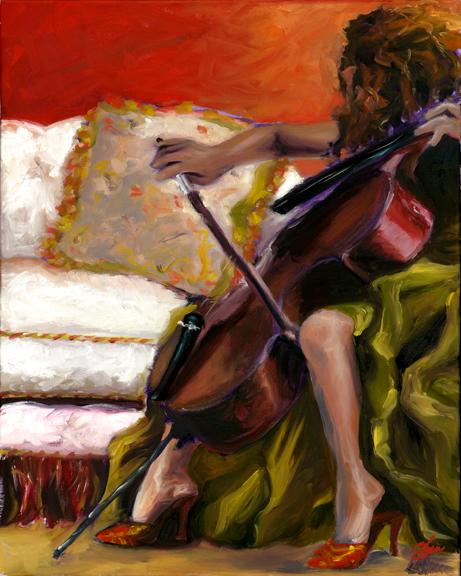 Cello Player by Barbara Tarr